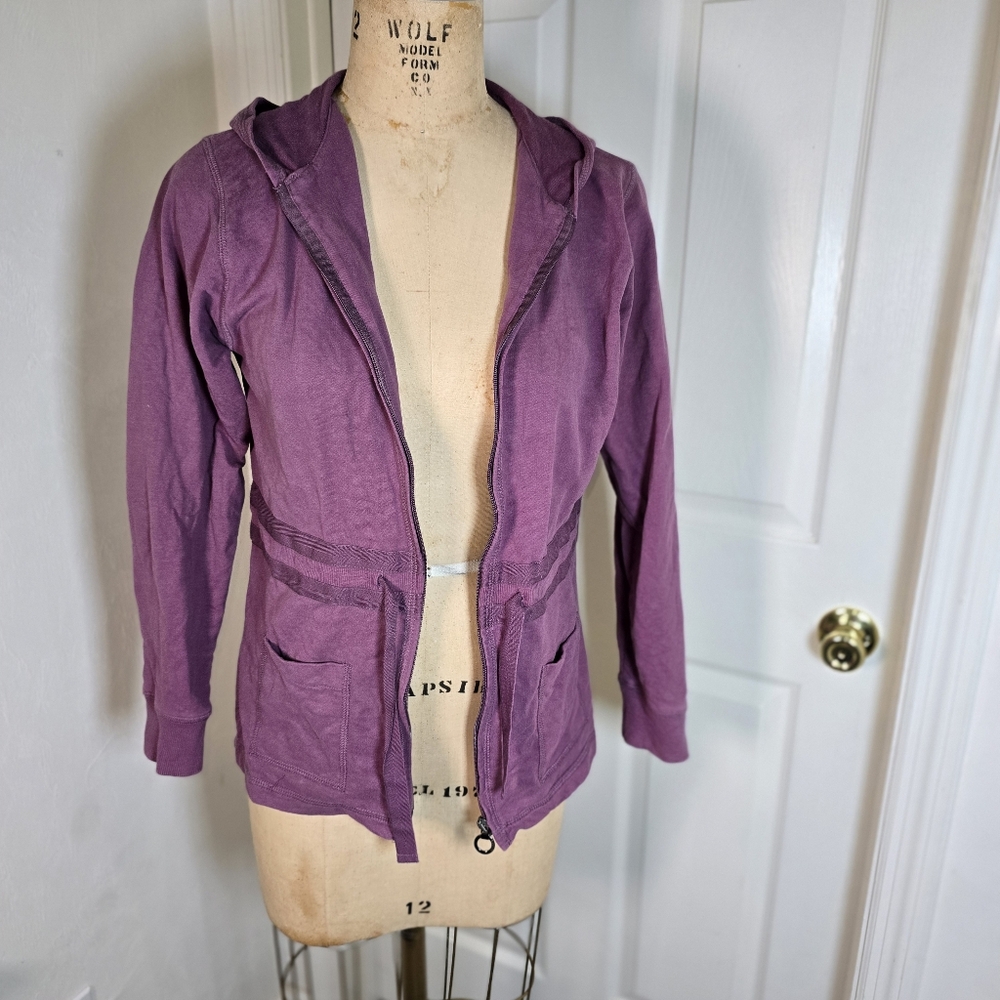 Kitaro Women's Plum Zip‎ Front Hooded Jacket M